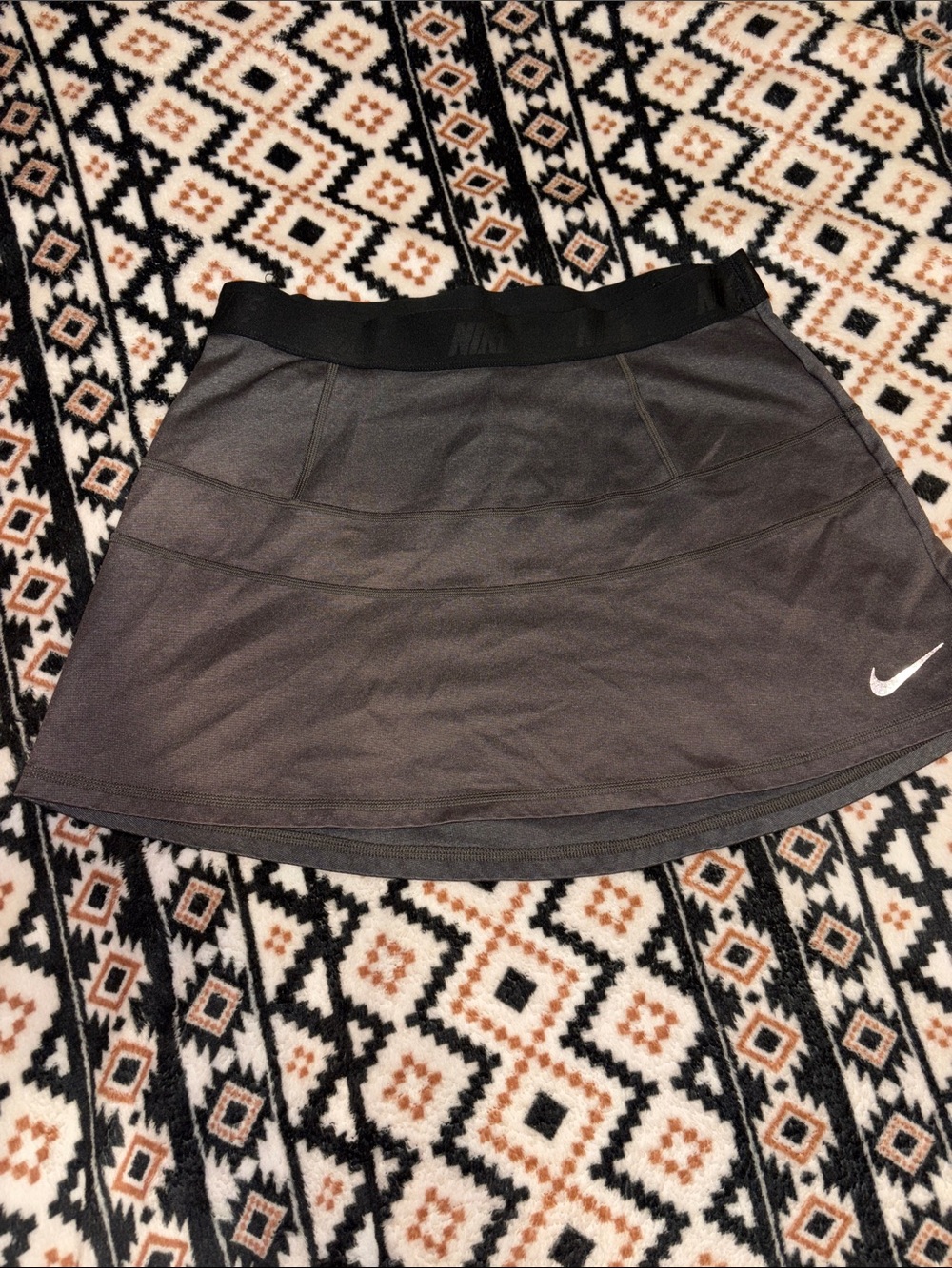 Nike Gray Athletic Mini Skirt with Elastic Waistband